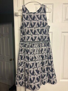 Julia Jordan Size 8 Dress Geometric Fringe Navy White